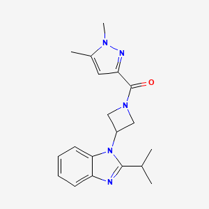 (1,5-Dimethylpyrazol-3-yl)-[3-(2-propan-2-ylbenzimidazol-1-yl)azetidin-1-yl]methanone