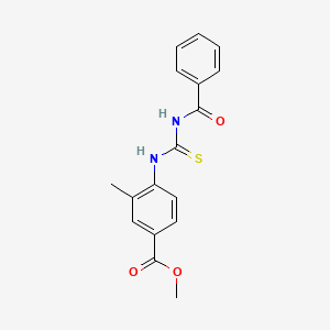 molecular formula C17H16N2O3S B2706644 甲基4-{[(苯甲酰氨基)羧硫基]氨基}-3-甲基苯甲酸酯 CAS No. 860610-07-7