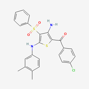 (3-Amino-5-((3,4-dimethylphenyl)amino)-4-(phenylsulfonyl)thiophen-2-yl)(4-chlorophenyl)methanone