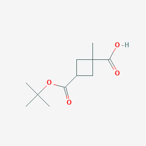 molecular formula C11H18O4 B2706648 3-(tert-Butoxycarbonyl)-1-methylcyclobutane-1-carboxylic acid CAS No. 2166745-49-7