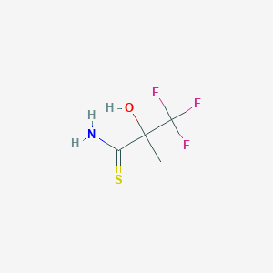 molecular formula C4H6F3NOS B2706649 3,3,3-Trifluoro-2-hydroxy-2-methylpropanethioamide CAS No. 422-25-3