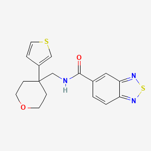 N-((4-(thiophen-3-yl)tetrahydro-2H-pyran-4-yl)methyl)benzo[c][1,2,5]thiadiazole-5-carboxamide