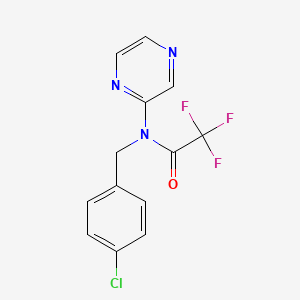 molecular formula C13H9ClF3N3O B2706660 N-(4-chlorobenzyl)-2,2,2-trifluoro-N-(2-pyrazinyl)acetamide CAS No. 866042-29-7