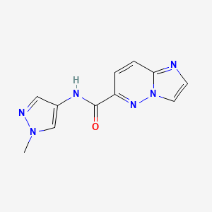 molecular formula C11H10N6O B2706664 N-(1-methyl-1H-pyrazol-4-yl)imidazo[1,2-b]pyridazine-6-carboxamide CAS No. 2415632-57-2