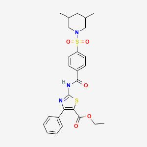 Ethyl 2-(4-((3,5-dimethylpiperidin-1-yl)sulfonyl)benzamido)-4-phenylthiazole-5-carboxylate