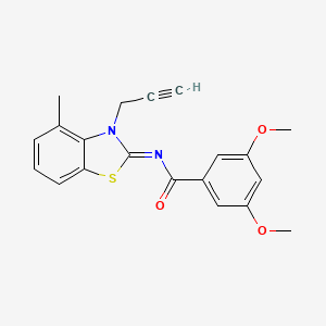 molecular formula C20H18N2O3S B2706670 3,5-二甲氧基-N-(4-甲基-3-丙-2-炔基-1,3-苯并噻唑-2-基亚)苯甲酰胺 CAS No. 868377-14-4