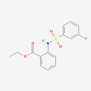 molecular formula C15H14FNO4S B270668 Ethyl 2-{[(3-fluorophenyl)sulfonyl]amino}benzoate 