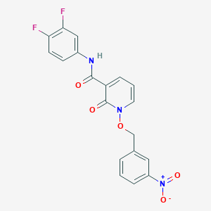 molecular formula C19H13F2N3O5 B2706690 N-(3,4-difluorophenyl)-1-((3-nitrobenzyl)oxy)-2-oxo-1,2-dihydropyridine-3-carboxamide CAS No. 852365-82-3