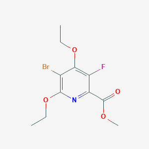 molecular formula C11H13BrFNO4 B2706691 Methyl 5-bromo-4,6-diethoxy-3-fluoropyridine-2-carboxylate CAS No. 2411289-98-8