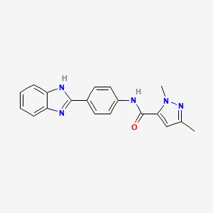 N-(4-(1H-benzo[d]imidazol-2-yl)phenyl)-1,3-dimethyl-1H-pyrazole-5-carboxamide
