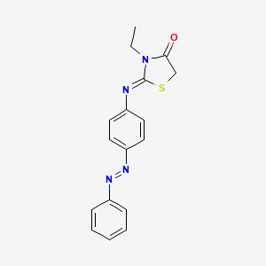 molecular formula C17H16N4OS B2706697 (Z)-3-乙基-2-((4-((Z)-苯基重氮基)苯基)亚硫酰胺基)噻唑啉-4-酮 CAS No. 402945-51-1
