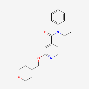 molecular formula C20H24N2O3 B2706699 N-ethyl-N-phenyl-2-((tetrahydro-2H-pyran-4-yl)methoxy)isonicotinamide CAS No. 2034242-80-1