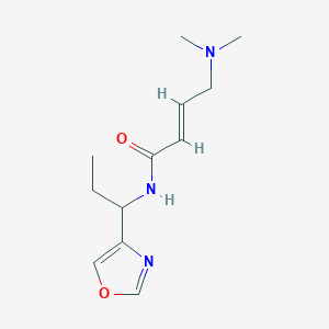 (E)-4-(Dimethylamino)-N-[1-(1,3-oxazol-4-yl)propyl]but-2-enamide