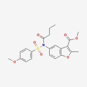 molecular formula C22H23NO7S B2706712 Methyl 5-[butanoyl-(4-methoxyphenyl)sulfonylamino]-2-methyl-1-benzofuran-3-carboxylate CAS No. 518318-73-5