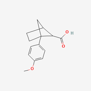 molecular formula C14H16O3 B2706719 1-(4-Methoxyphenyl)bicyclo[2.1.1]hexane-5-carboxylic acid CAS No. 2172238-38-7