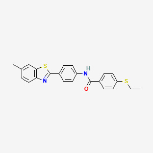 molecular formula C23H20N2OS2 B2706724 4-(乙硫基)-N-(4-(6-甲基苯并[d]噻唑-2-基)苯基)苯甲酰胺 CAS No. 946320-31-6