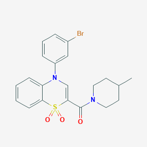 molecular formula C21H21BrN2O3S B2706725 [4-(3-溴苯基)-1,1-二氧代-4H-1,4-苯并噻嗪-2-基](4-甲基哌嗪-1-基)甲酮 CAS No. 1251614-16-0