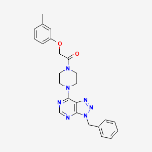 molecular formula C24H25N7O2 B2706743 1-(4-(3-benzyl-3H-[1,2,3]triazolo[4,5-d]pyrimidin-7-yl)piperazin-1-yl)-2-(m-tolyloxy)ethanone CAS No. 920230-52-0