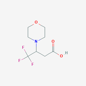 molecular formula C8H12F3NO3 B2706745 4,4,4-三氟-3-(吗啉-4-基)丁酸 CAS No. 1343857-33-9