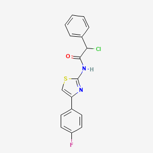molecular formula C17H12ClFN2OS B2706756 2-chloro-N-[4-(4-fluorophenyl)-1,3-thiazol-2-yl]-2-phenylacetamide CAS No. 728908-02-9