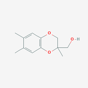 molecular formula C12H16O3 B2706762 (2,6,7-Trimethyl-2,3-dihydro-1,4-benzodioxin-2-yl)methanol CAS No. 2060038-06-2