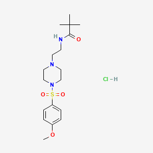 molecular formula C18H30ClN3O4S B2706763 N-(2-(4-((4-methoxyphenyl)sulfonyl)piperazin-1-yl)ethyl)pivalamide hydrochloride CAS No. 1185027-99-9
