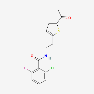 molecular formula C15H13ClFNO2S B2706768 N-(2-(5-acetylthiophen-2-yl)ethyl)-2-chloro-6-fluorobenzamide CAS No. 2034436-84-3