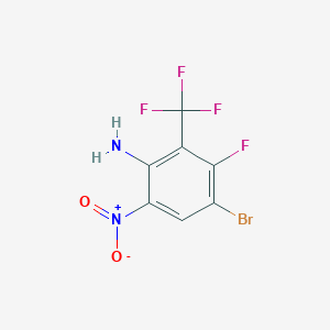 molecular formula C7H3BrF4N2O2 B2706771 4-Bromo-3-fluoro-6-nitro-2-(trifluoromethyl)aniline CAS No. 1820687-67-9