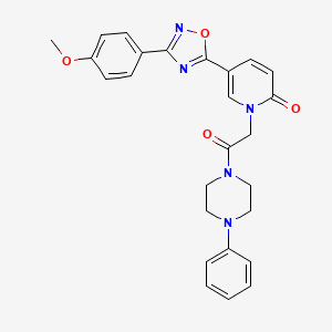 molecular formula C26H25N5O4 B2706772 5-(3-(4-甲氧基苯基)-1,2,4-噁二唑-5-基)-1-(2-氧代-2-(4-苯基哌嗪-1-基)乙基)吡啶-2(1H)-酮 CAS No. 1112419-41-6