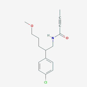 molecular formula C16H20ClNO2 B2706778 N-[2-(4-Chlorophenyl)-5-methoxypentyl]but-2-ynamide CAS No. 2411279-57-5