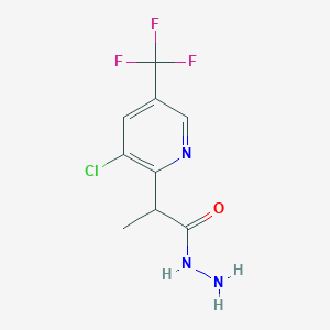 molecular formula C9H9ClF3N3O B2706788 2-(3-氯-5-(三氟甲基)-2-吡啶基)丙酰肼 CAS No. 339010-45-6