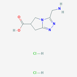 3-(Aminomethyl)-6,7-dihydro-5H-pyrrolo[2,1-c][1,2,4]triazole-6-carboxylic acid;dihydrochloride