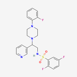 molecular formula C23H23F3N4O2S B2706797 2,5-二氟-N-(2-(4-(2-氟苯基)哌嗪-1-基)-2-(吡啶-3-基)乙基)苯磺酰胺 CAS No. 863586-80-5