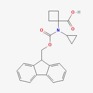 molecular formula C23H23NO4 B2706798 1-[cyclopropyl({[(9H-fluoren-9-yl)methoxy]carbonyl})amino]cyclobutane-1-carboxylic acid CAS No. 1697367-12-6