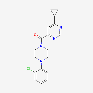 molecular formula C18H19ClN4O B2706800 [4-(2-Chlorophenyl)piperazin-1-yl]-(6-cyclopropylpyrimidin-4-yl)methanone CAS No. 2415513-35-6
