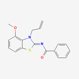molecular formula C18H16N2O2S B2706809 (Z)-N-(3-烯丙基-4-甲氧基苯并[3,2-d]噻唑-2(3H)-亚甲基)苯甲酰胺 CAS No. 868375-96-6