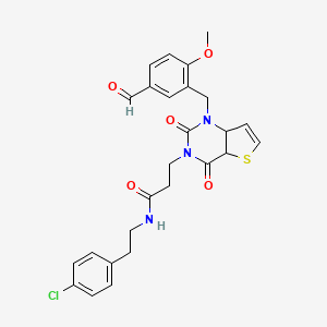 molecular formula C26H24ClN3O5S B2706811 N-[2-(4-chlorophenyl)ethyl]-3-{1-[(5-formyl-2-methoxyphenyl)methyl]-2,4-dioxo-1H,2H,3H,4H-thieno[3,2-d]pyrimidin-3-yl}propanamide CAS No. 899927-49-2