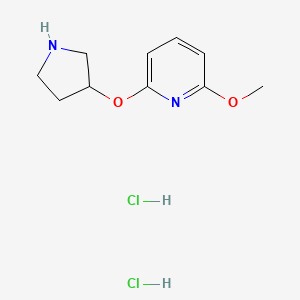 molecular formula C10H16Cl2N2O2 B2706826 2-Methoxy-6-(pyrrolidin-3-yloxy)pyridine dihydrochloride CAS No. 1713162-92-5