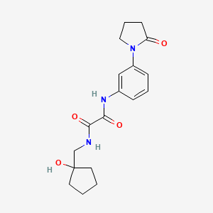 molecular formula C18H23N3O4 B2706827 N1-((1-hydroxycyclopentyl)methyl)-N2-(3-(2-oxopyrrolidin-1-yl)phenyl)oxalamide CAS No. 1251613-76-9
