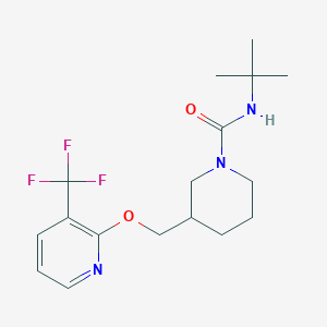 molecular formula C17H24F3N3O2 B2706829 N-Tert-butyl-3-[[3-(trifluoromethyl)pyridin-2-yl]oxymethyl]piperidine-1-carboxamide CAS No. 2380143-44-0