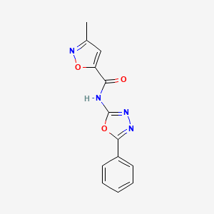 molecular formula C13H10N4O3 B2706836 3-methyl-N-(5-phenyl-1,3,4-oxadiazol-2-yl)isoxazole-5-carboxamide CAS No. 946319-17-1