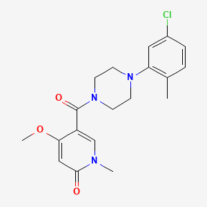 molecular formula C19H22ClN3O3 B2706837 5-(4-(5-氯-2-甲基苯基)哌嗪-1-甲酰)-4-甲氧基-1-甲基吡啶-2(1H)-酮 CAS No. 2034528-01-1