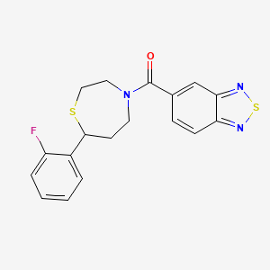 molecular formula C18H16FN3OS2 B2706839 5-[7-(2-fluorophenyl)-1,4-thiazepane-4-carbonyl]-2,1,3-benzothiadiazole CAS No. 1706302-43-3