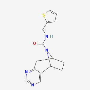 molecular formula C15H16N4OS B2706843 N-[(thiophen-2-yl)methyl]-4,6,12-triazatricyclo[7.2.1.0^{2,7}]dodeca-2(7),3,5-triene-12-carboxamide CAS No. 1903291-87-1