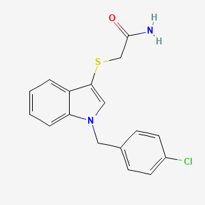 molecular formula C17H15ClN2OS B2706845 2-((1-(4-氯苯甲基)-1H-吲哚-3-基)硫)乙酰胺 CAS No. 862825-74-9