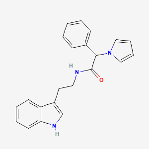 molecular formula C22H21N3O B2706851 N-(2-(1H-indol-3-yl)ethyl)-2-phenyl-2-(1H-pyrrol-1-yl)acetamide CAS No. 1257547-13-9