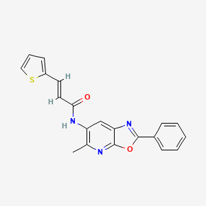 (E)-N-(5-methyl-2-phenyloxazolo[5,4-b]pyridin-6-yl)-3-(thiophen-2-yl)acrylamide