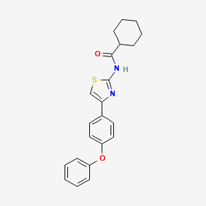 molecular formula C22H22N2O2S B2706865 N-[4-(4-苯氧基苯基)-1,3-噻唑-2-基]环己烷甲酰胺 CAS No. 361470-07-7