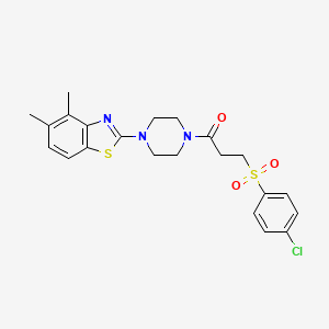 2-(4-{3-[(4-Chlorophenyl)sulfonyl]propanoyl}piperazin-1-yl)-4,5-dimethyl-1,3-benzothiazole