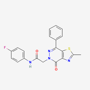 molecular formula C20H15FN4O2S B2706869 N-(4-fluorophenyl)-2-(2-methyl-4-oxo-7-phenylthiazolo[4,5-d]pyridazin-5(4H)-yl)acetamide CAS No. 941942-40-1